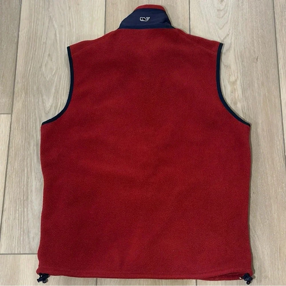 Vineyard Vines Harbor Fleece Zip-Up Vest in Red Men’s Small - Picture 2 of 4